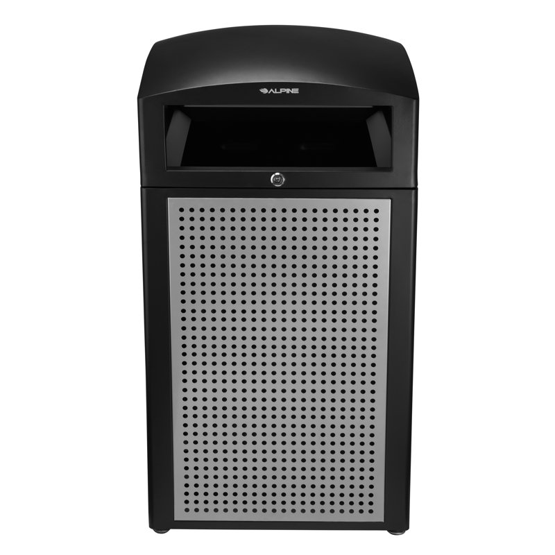 Poubelle commerciale en acier avec couvercle 40 gallons Steel