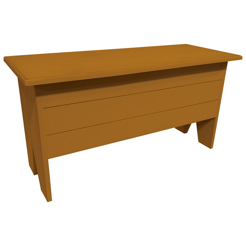 Banc de rangement en bois massif Kalki, Sauge, H 18,5 po x l 36 po x P 14,5 po