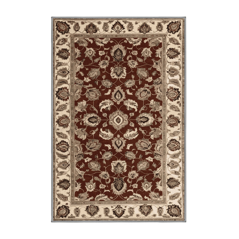 Machine Washable Persian Gray Area Rug, Rectangle 5' x 7'