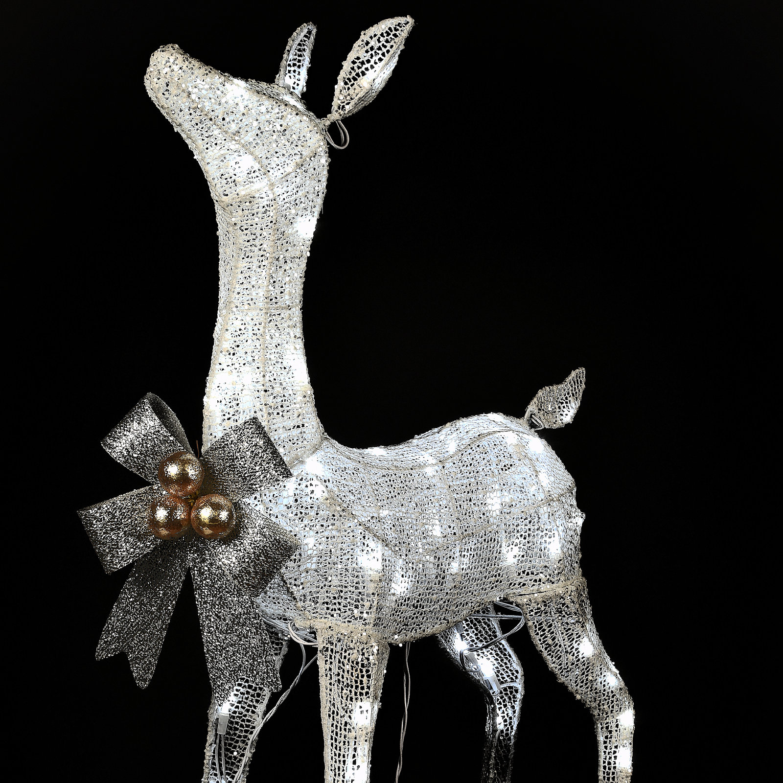 The Holiday Aisle® 36" Pre-Lit Glittered Fawn