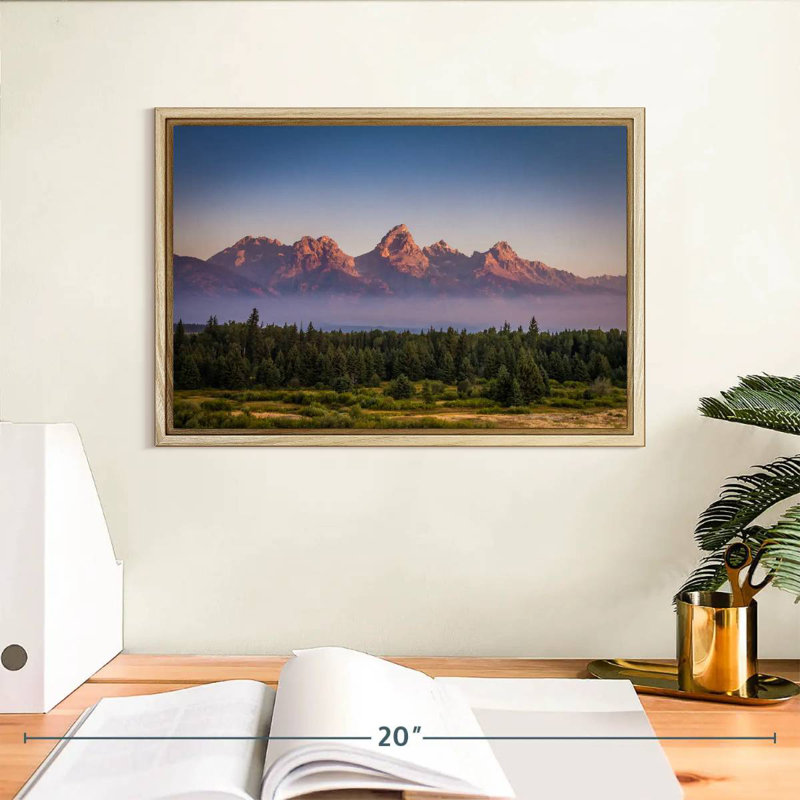 Brume Grand Teton, Cadre flottant en bois naturel, 13 po x 9 po