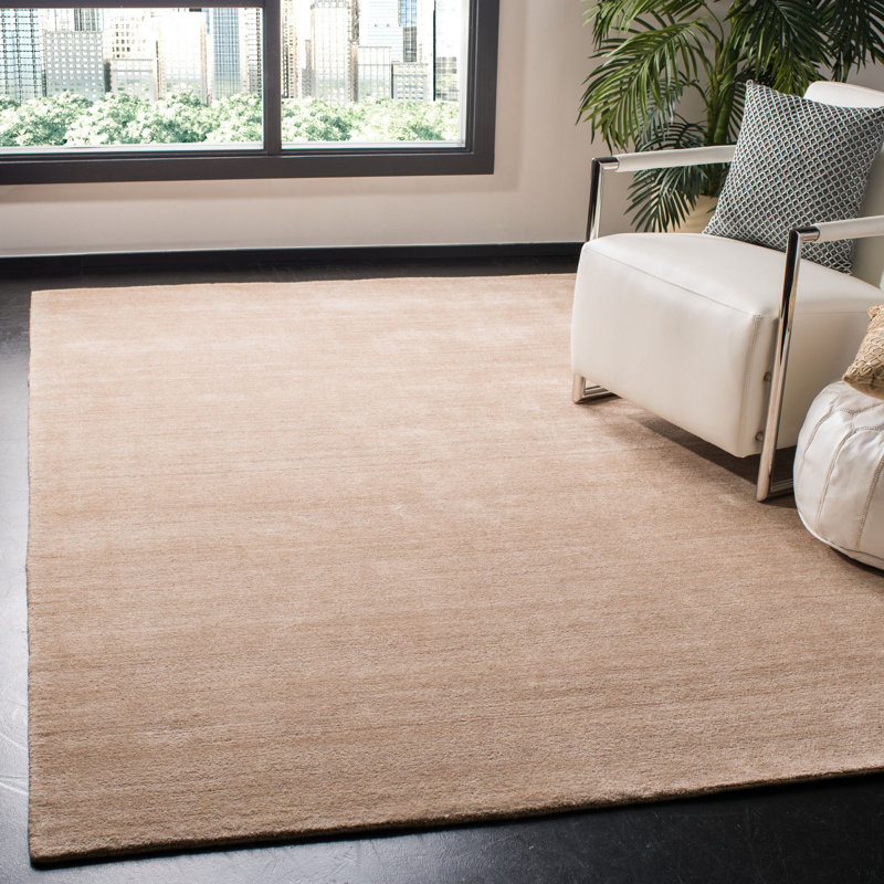Tapis beige en coton tissé à plat à la main Mcelroy, Rectangle 6 pi x 9 pi