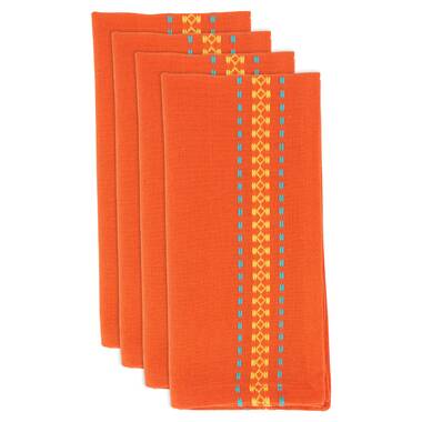Ruvanti Cloth Napkins 12 Pack 20x20 inch Dinner Table Napkins ,Soft & Comfortable 100% Cotton Napkins.Red & Orange Reusable Linen Napkins for