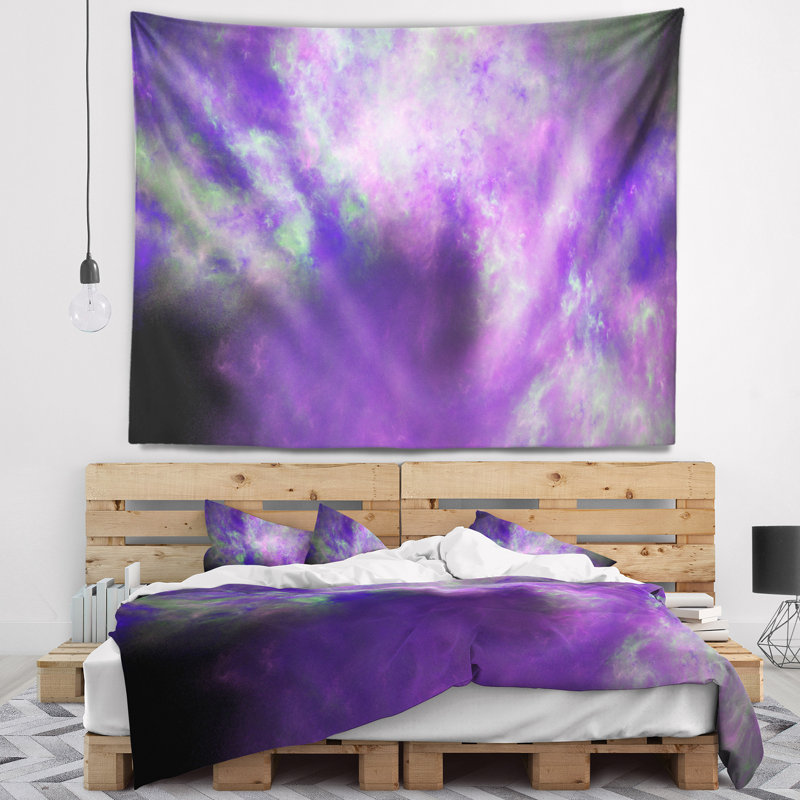 Tapisserie bleu ciel starry abstract perfect light, H 50 po x l 60 po