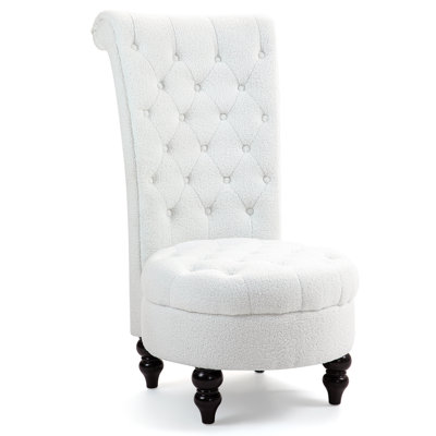 Tufted Boucle High Wingback Chair