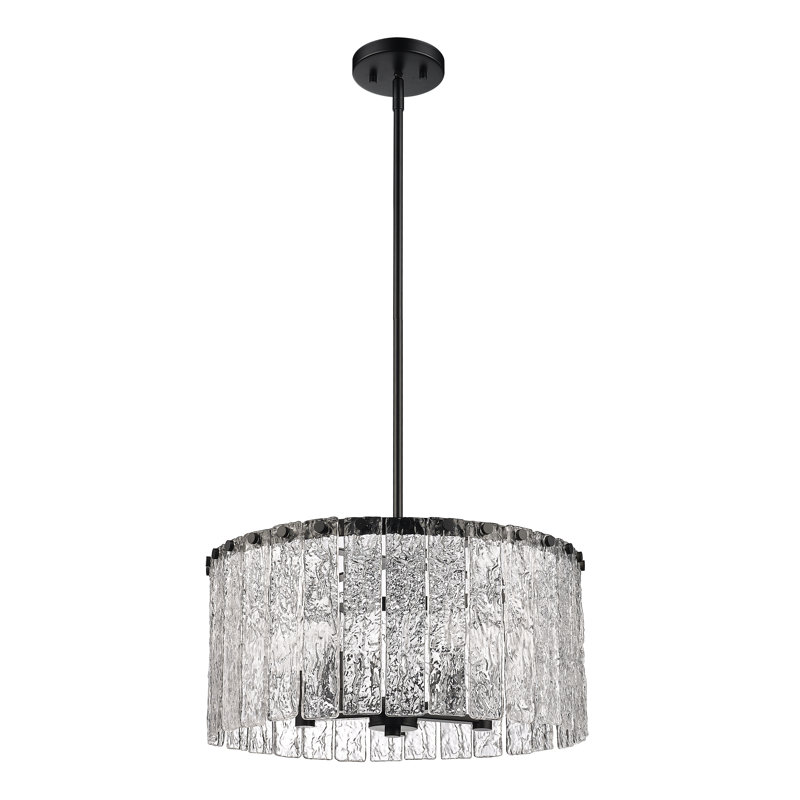 Luminaire suspendu tambour 5 lumières, Noir mat