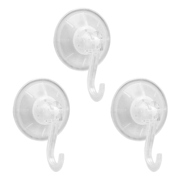 Large Suction Cup Shower Hooks for Inside Shower 3 Pcs Heavy Duty, Removable, Bathroom Shower Suction Hooks for Loofah Razor Towel Wreath