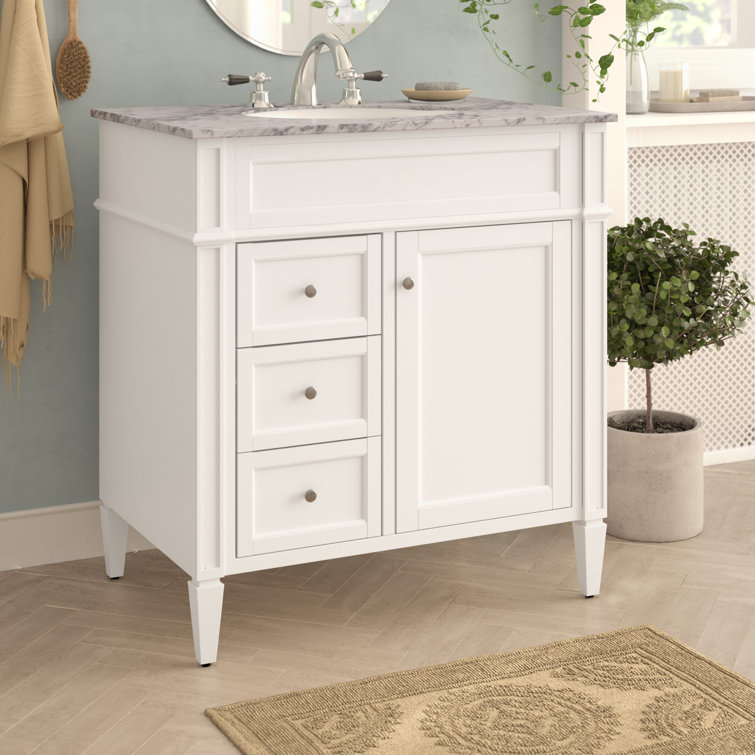 Rivers 32'' Single Bathroom Vanity with Marble Top