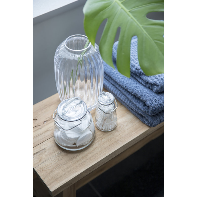 Primula Handmade Glass Table Vase, Clear, 10" H x 6.1" W x 6.1" D