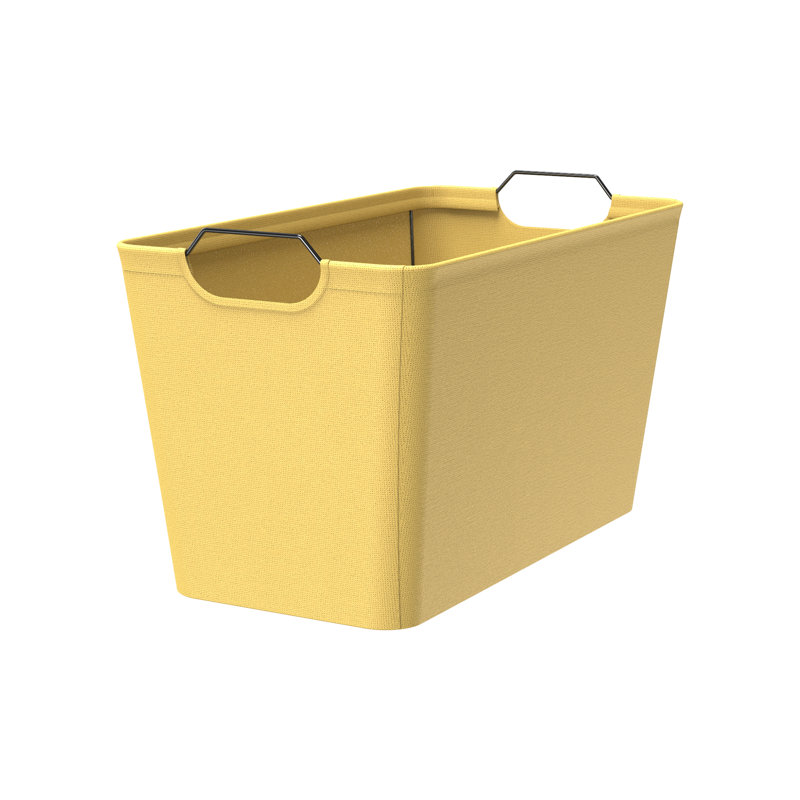 Wire Frame Wide Fabric Bin, Yellow
