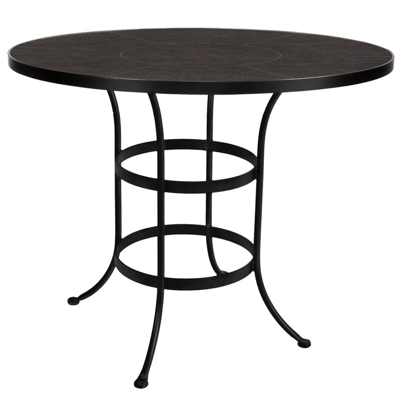 Outdoor Round Table, 38.5" H x 42" W x 42" D, Urban Shift, Carbon Black