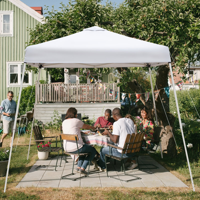 120'' W x 120'' D Steel Pop-Up Canopy, White
