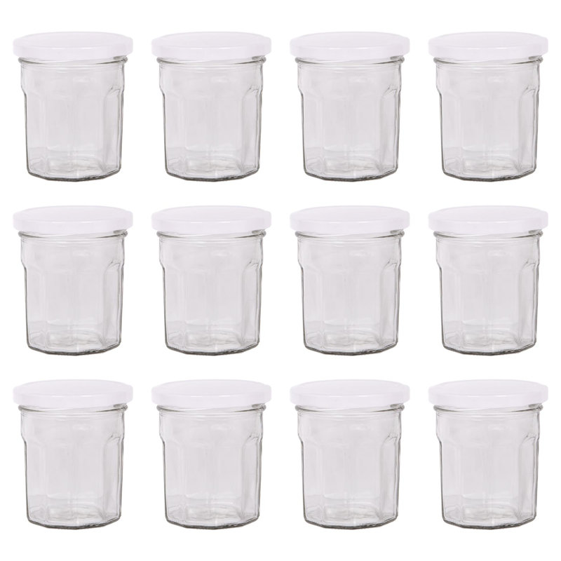 Argon Tableware  Glass Preserving Jars, 150ml, White