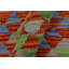 Tapis oriental gris / vert / rouge en laine tissé à la main 2 pi x 2 pi 8 po Tallant