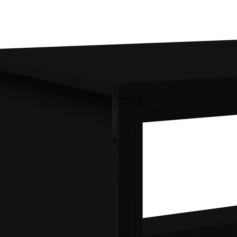 Akkie Coffee Table with Storage, Black, Black, 40cm H x 75cm L x 51cm W