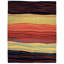 Tides Wool Abstract Area Rug in Black/Red/Beige-40705544
