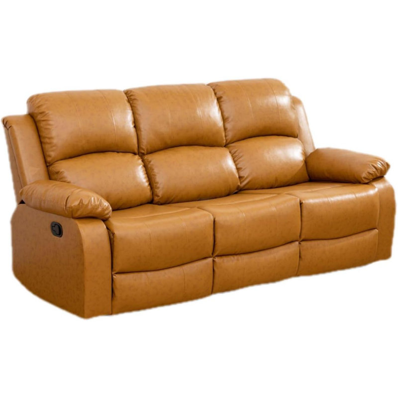 Lysi Faux Leather Recliner, Ginger Faux Leather