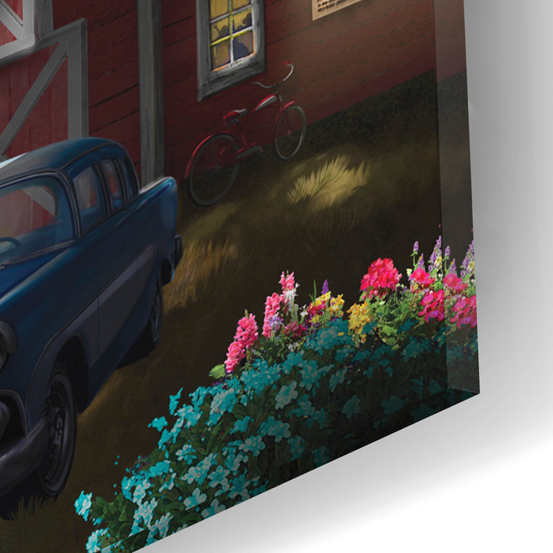 «Farm Life Night and Day» par Bigelow, illustrations sur verre acrylique, H 12 po x l 16 po x P 0,13 po