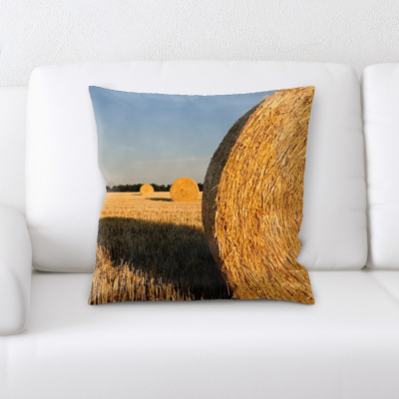Straw Microsuede Reversible Throw Pillow