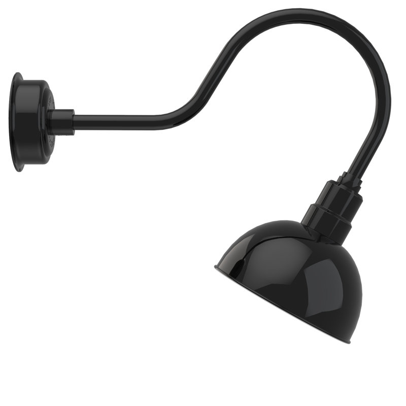 Luminaire de grange d’extérieur à del Dipkarpaz, H 8po x l 10 po x P 12 po, Noir
