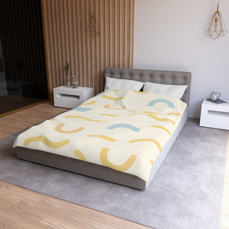 Microfiber Duvet Cover Boho Style, Design 86, Cream, Twin Duvet Cover