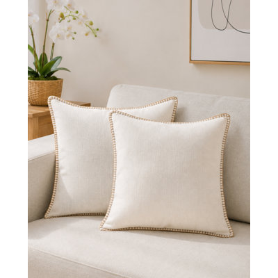 Good Nite Chenille Throw Pillow Covers 2 Pack, Decorative Square Pillow Shams with Whipstitch Edge, Concealed Zipper, Pillow Inserts Not Included, for Sofa Couch Bed Farmhouse Home Decor