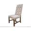 Chaise d'appoint rembourrée en tissu capitonné gris Griselde