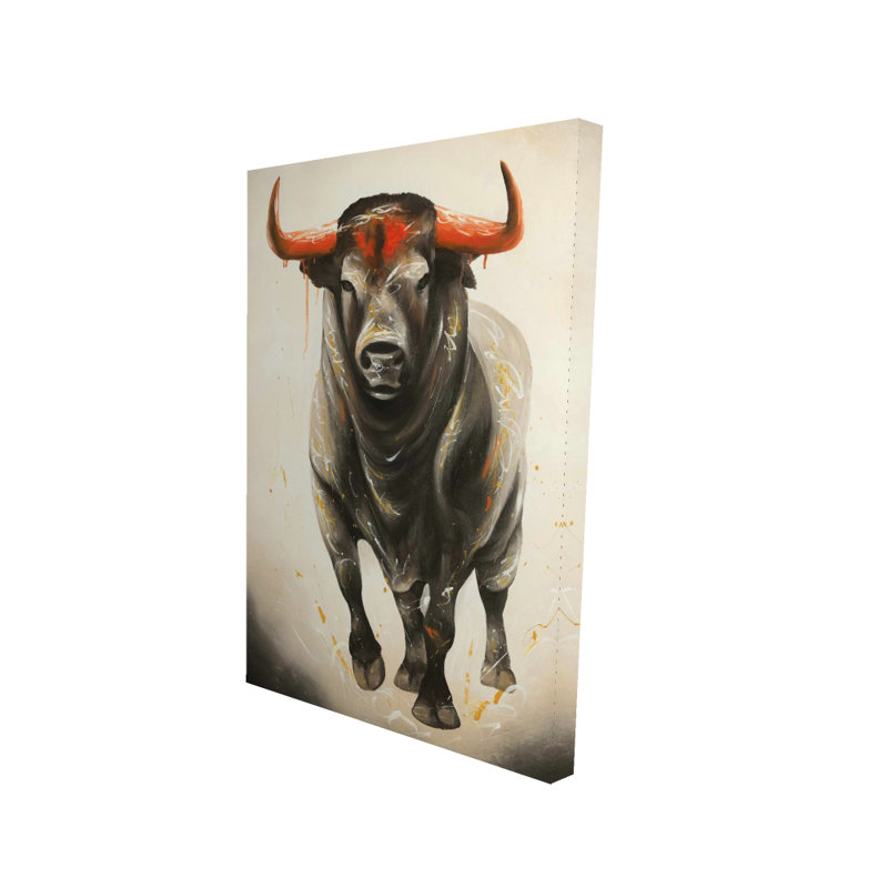 Fierce Bull - Brown Canvas Bedroom Decor for Stylish Homes
