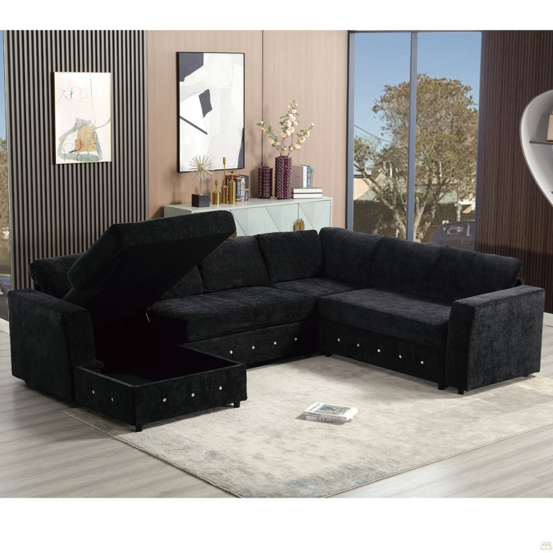 110.75" Sectional Sofa,Oversized Modular Sofa,Chaise Storage, Modern U Shaped Couch