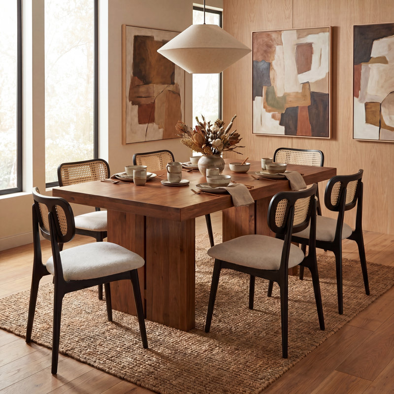 Claudia Cane Side Chair, Nogal