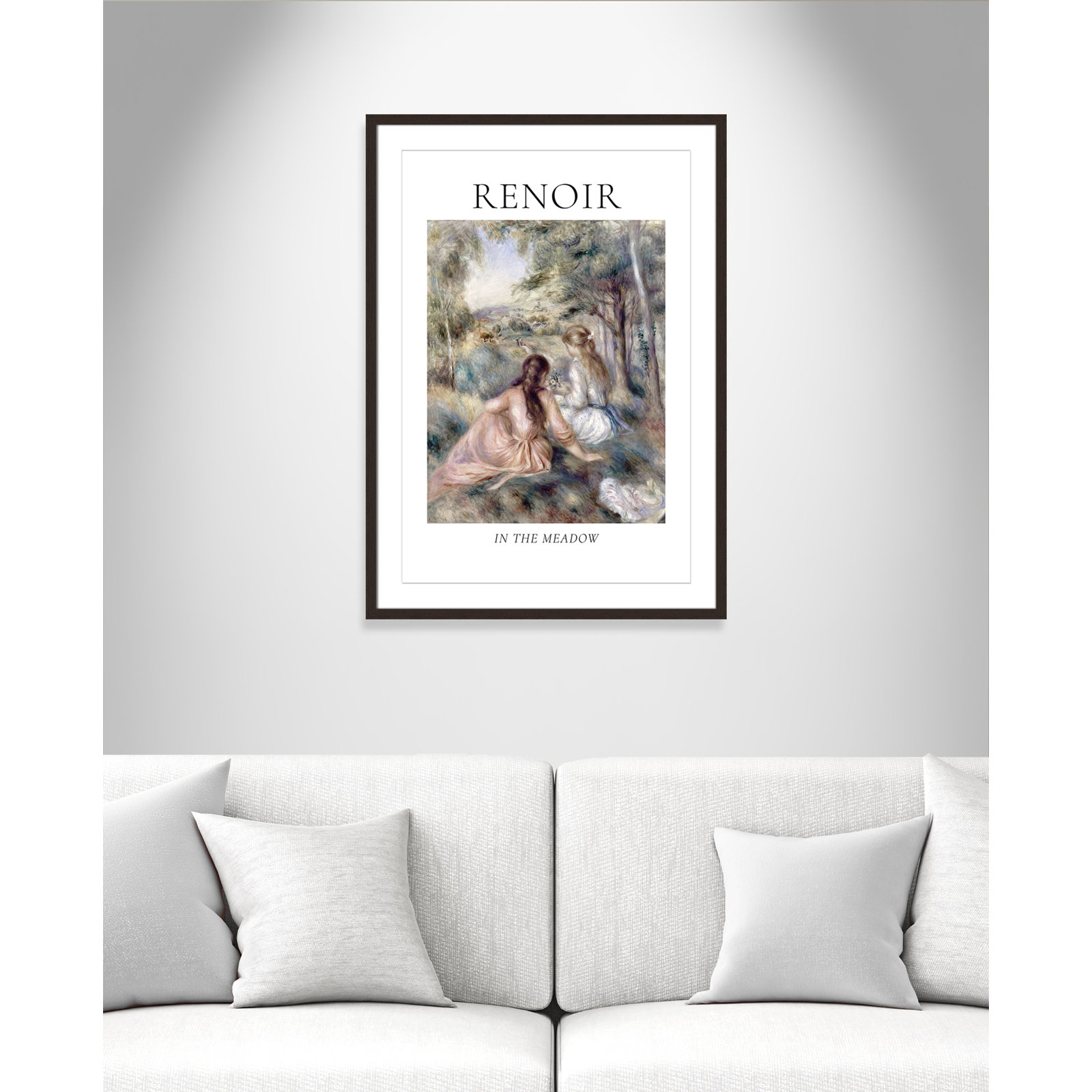 Old Masters Collection "In the Meadow" Print, Walnut Single Picture Frame, Yes, 35.5" H x 25.5" W x 1.25" D