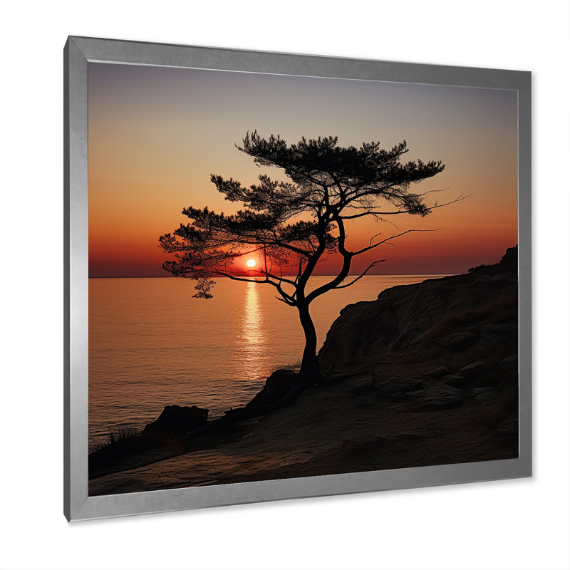 «Coastal Tree Panorama I», reproduction sur toile, H 24 po x l 24 po x P 1 po, Cadre simple argenté