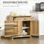 Buffet buffet avec portes de grange, tiroir et amp; Tablette réglable, bois naturel | Panneau de fibres à densité moyenne | Panneau de particules-52392269