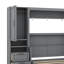 Lit escamotable double pleine grandeur avec placard, tiroirs et tablettes, gris-1758953962-1769364313