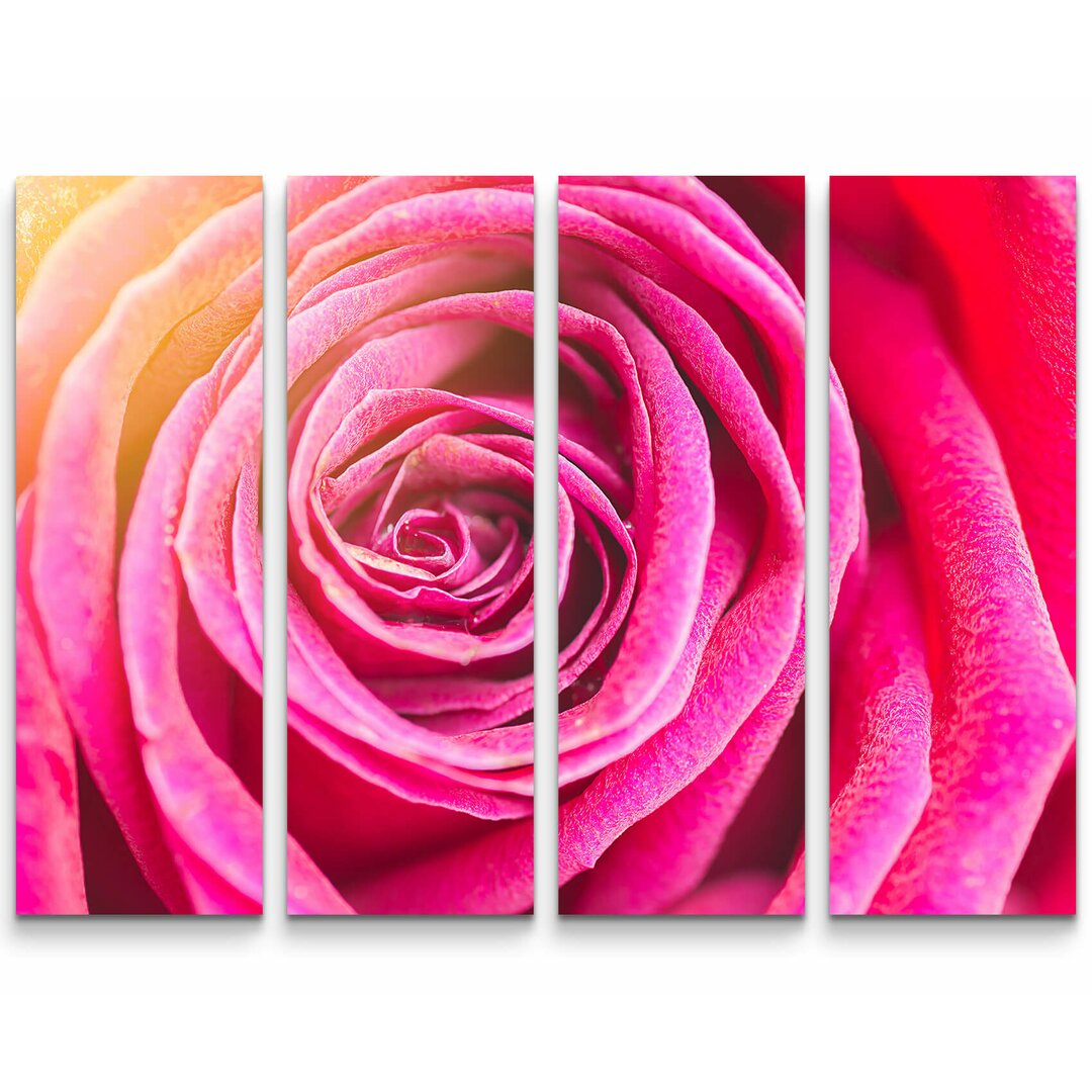 4-tlg. Leinwandbilder-Set Rose