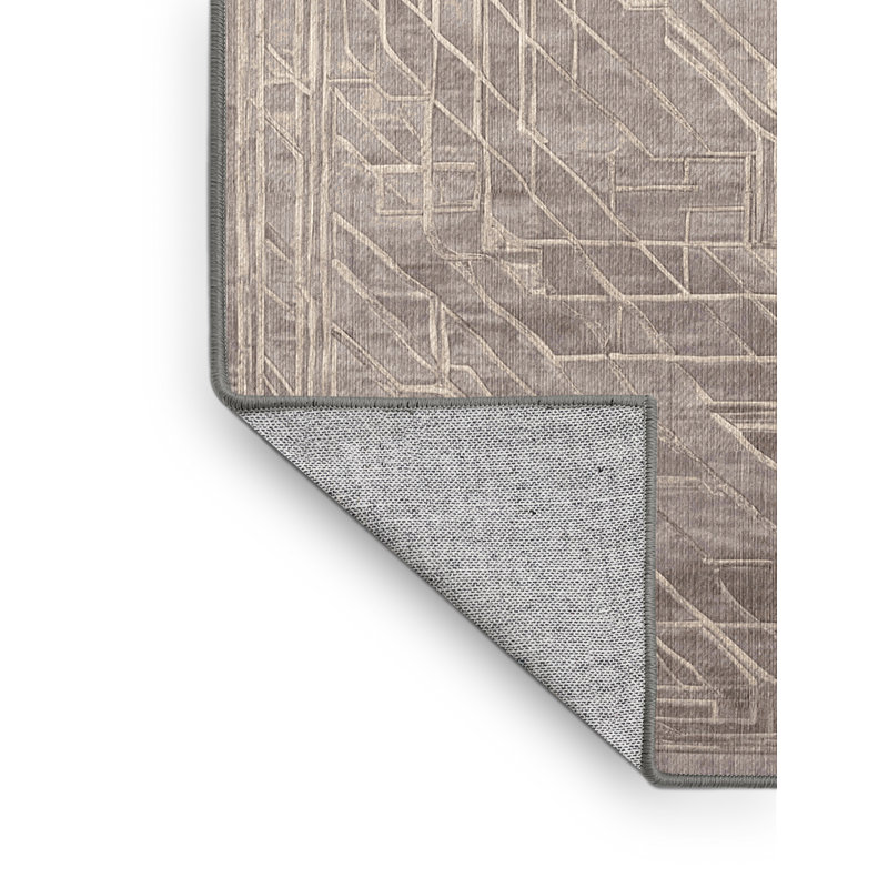 Machine Washable Gray Area Rug, Rectangle 2' x 3'