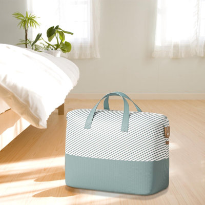  Grands sacs de rangement, bacs de rangement pour vêtements, contenants de rangement robustes avec poignées renforcées, organisateurs de placard et rangement pour vêtements, chandail, édredon, literie, vert