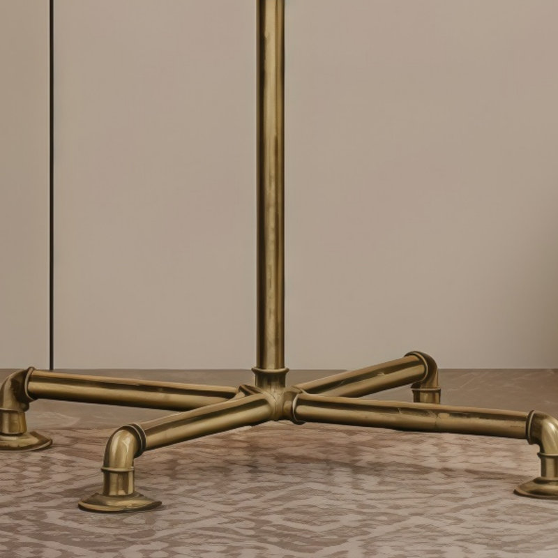 Retro Gold Industrial Style Metal Coat Rack, With 6 Hooks For Convenient Hanging, Independent Heavy-Duty Design, Sturdy And Durable, Suitable For Various Spaces.