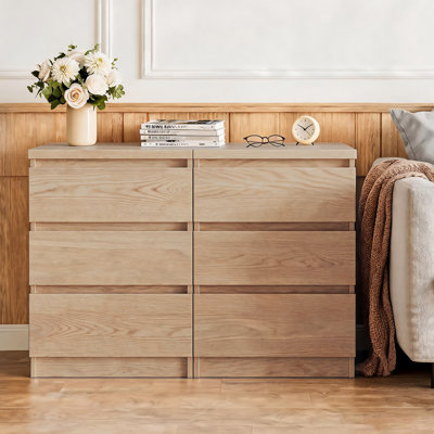 Set of 2 Wooden Nightstand with 3 Drawers