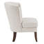 Chaise beige avec capitonnage à boutons gracieux, structure en bois massif pour un siège de salon chic, utilisation confortable des pieds-1237705759