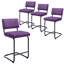 Tabouret de bar / tabouret de bar en velours capitonné à dossier bas Franca (ensemble de 4)-130899579-130899582