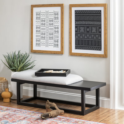 Banc rembourré avec plateau amovible