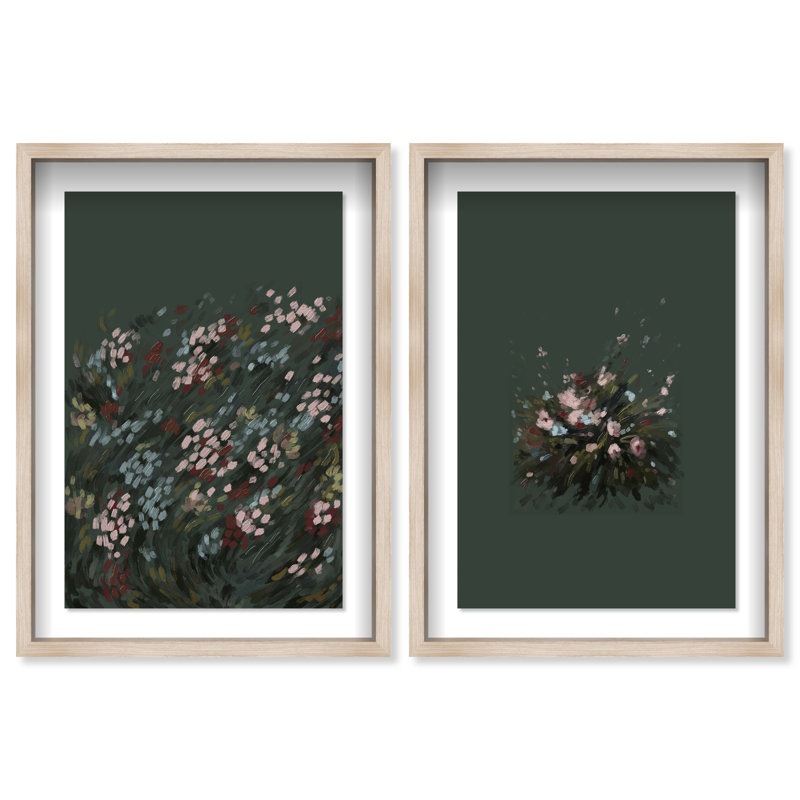 Subtle Universe Set Shadowbox Abstract Print by Oliver Gal, Black Frame, 10 x 15, 17"H x 25"W, Natural Oak Shadowbox