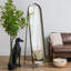 Miroir de plancher ovale en métal délavé
