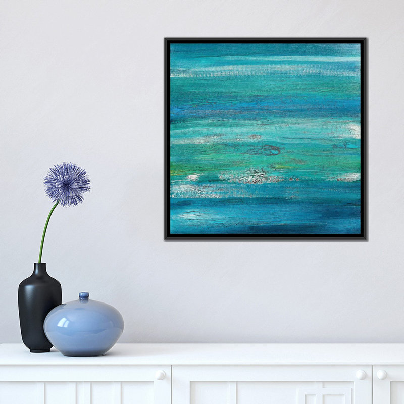 «Fluidité», reproduction d'art sur toile, H 18 po x l 18 po x P 1,5 po, Toile encadrée noire, Pas de tapis