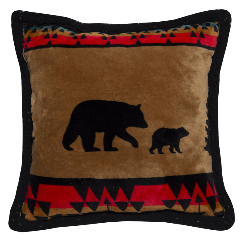 Ours avec coussin en sherpa noir