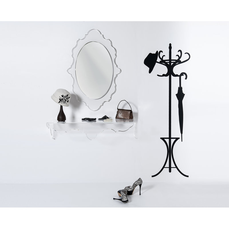 Mccants Wall Mirror with Shelves, Transparent, 254 cm H x 162.56 cm W