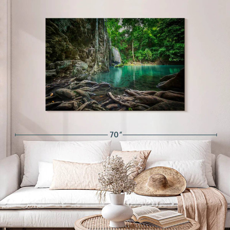 Kavia Erawan Waterfall Landscape, 32" H x 48" W