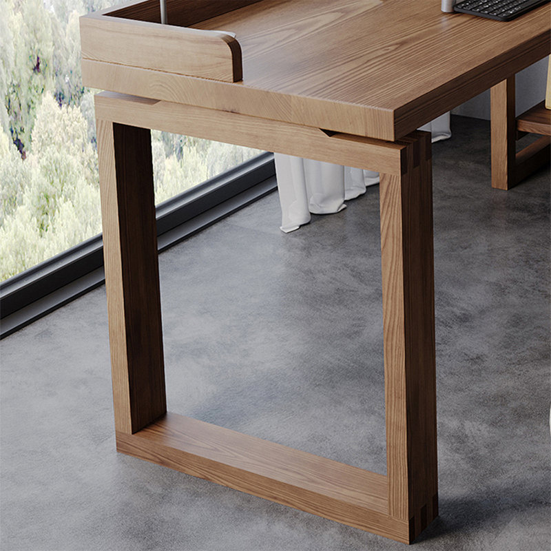Bureau de direction en L en noyer massif avec tiroirs, Retour à droite, H 29,53 po x l 78,74 po x P 39,37 po