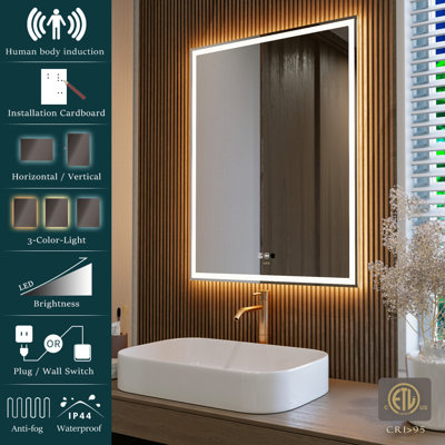 Orren Ellis LED Sensor Mirror, Human Body Induction Vanity Mirror ...